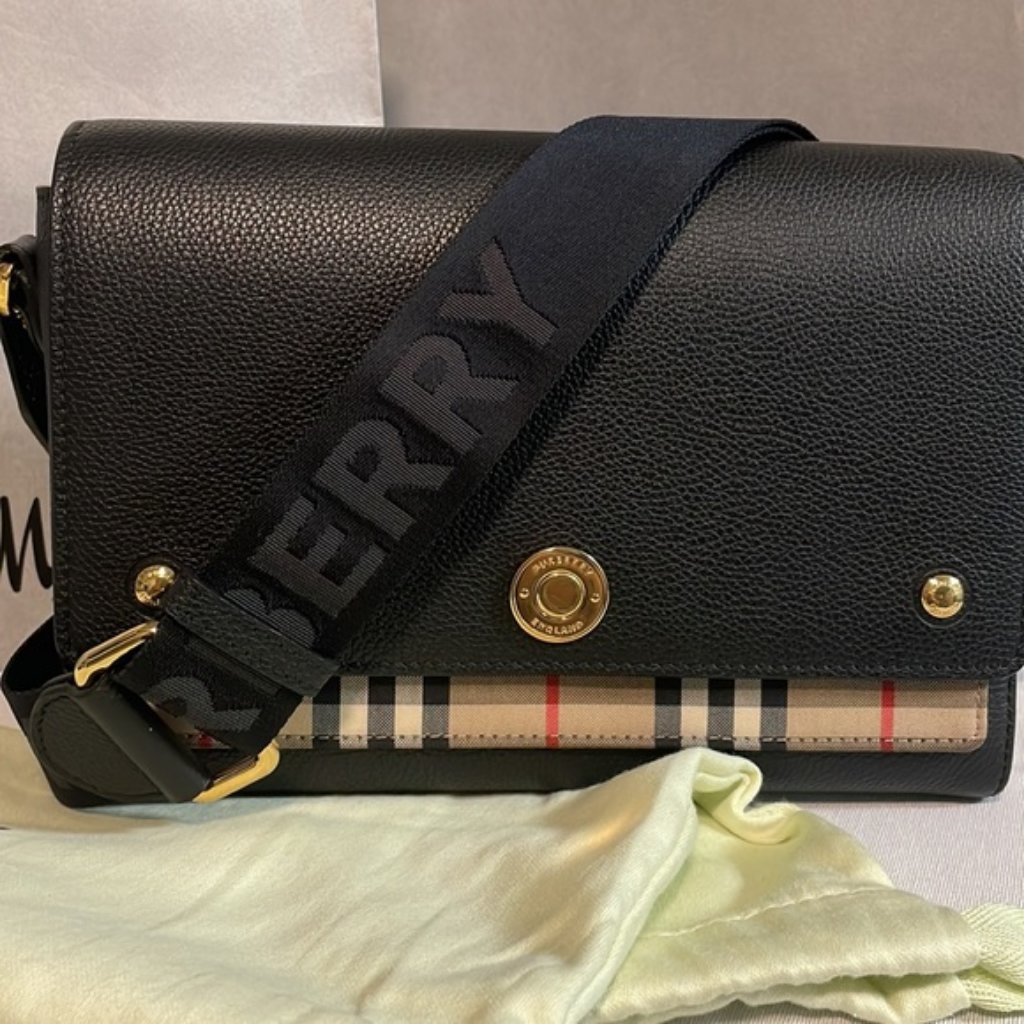 Burberry Vintage Check And Leather Note Bag